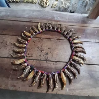 Kalung Etnik Variasi Kuku Macan Memutar Aksesoris Dayak Kalung Etnik