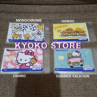 Kartu Flazz Hello Kitty Ushiro Summer Vacation Gudetama Hawaii Monochrome Gen2