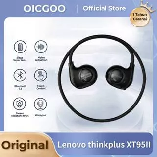 Lenovo Thinkplus XT95II Open Ear Sport Headset Bluetooth 5.3 Air Bone Conduction Olahraga Earphone
