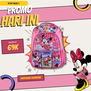 GROSIR MURAH Tas Cartoon Anak Perempuan 9D Lampu 1623-1 - 16' (Girls),[Frozen,LOL,Princesses,Minnie,Unicorn,DLL] Pusat Tas Sekolah Ransel Sekolah