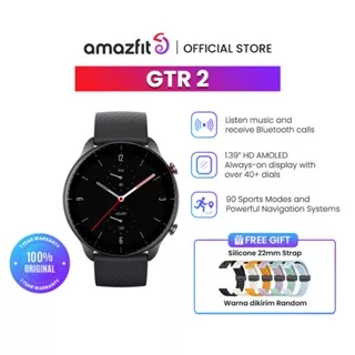 Amazfit Official GTR 2 Smartwatch 1.39 HD AMOLED Always-On Display Receive Bluetooth Call SpO2 Heart Rate Sleep Stress Monitor Jam Tangan With 14 Day Battery Life 3GB Music Storage 90 Sports Modes