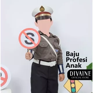 DIVAINE - Baju Seragam Profesi Anak Laki - Laki & Perempuan POLISI POLWAN DOKTER PILOT KOKI PEMADAM MASINIS TNI AU AL AD PERAWAT BEDAH