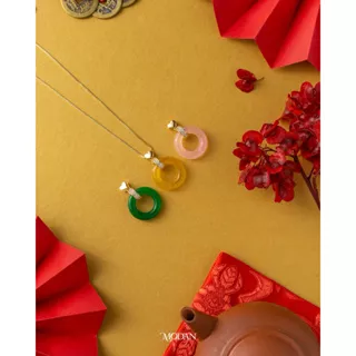 Modan - Chinese New Year Jade Necklace Laughing Buddha Necklace Kalung Lunar New Year 2024