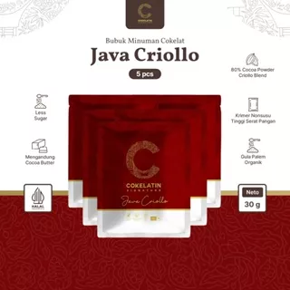 Cokelatin Signature - Minuman Seduh Coklat Bubuk - Java Criollo - Isi 5 Sachet 30gr