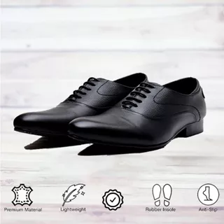 Sepatu Pantofel Pria Formal PREMIUM Branded Formal Hitam kerja dan pesta Wetan NS-4