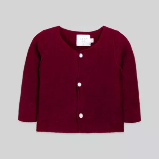 DEAR GG - The Ultimate Cotton Cardigan in Burgundy - 100% Cotton - Cardigan Bayi Perempuan dan Laki Laki (Unisex)