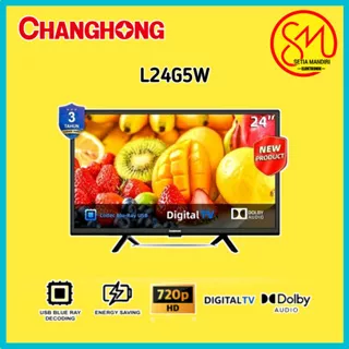 Changhong 24 Inch Digital LED TV (L24G5W) FHD TV-HDMI-USB Moive