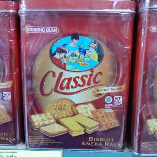 KHONG GUAN CLASSIC ASSORTED BISCUIT | KEMASAN KALENG BERAT BERSIH 600G | BISCUIT KOMBINASI KEMASAN PRAKTIS