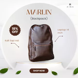 AIRA Leather | Backpack Marlin - Tas Ransel Kulit Asli Unisex
