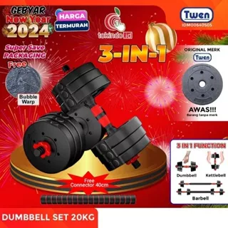 dumbbell adjustable set 20kg twen barbel dumbel dumbell dumble angkat beban alat fitness gym 20 kg | 20 kilo | 20 kilogram | 20 kilo gram