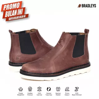 Bradleys Premium - Elagos Brown Limited Premium Edition - Sepatu Kulit Chelsea Boots Slip On Pria