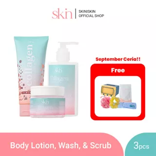 Skiniskin Body Care Package (Collagen Body Wash, Collagen Body Scrub & Collagen Body Lotion)