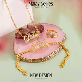 Good Jewelry - Malay Series I (Titanium with 18K Gold) Kalung Nama Titanium Aksesoris Custom Name