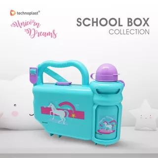 UNICORN DREAMS SCHOOL BOX / PAKET KOTAK BEKAL & BOTOL / LUNCH BOX SET