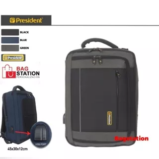 TAS RANSEL LAPTOP BACKPACK PRESIDENT ORIGINAL TAS MULTIFUNGSI 3 IN 1 TAS KERJA TAS KANTOR