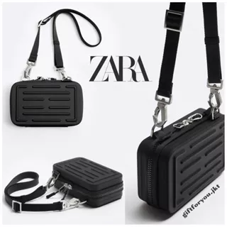 Tas Pria Zara Man Rigid Crossbody Bag Rubberised Tas Mini Selempang Pria Original Crossbody Bag Modern Simple Simpel Cowok Laki Laki