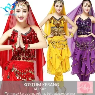 BAJU BELLY DANCE LINE DANCE POCO POCO KOSTUM TARI PESTA HALOWEEN DEWASA ALADIN 1001 MALAM ARABIAN NIGHT