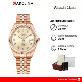 Jam Tangan Pria Alexandre Christie Classic Steel AC 5013 MDBRGLN Rose Gold Dial Rose Gold Stainless Steel