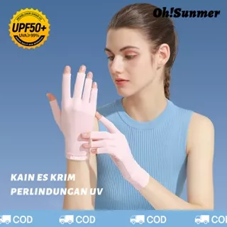 kaos tangan motor wanita sarung tangan anti uv Sarung Tangan Motor Wanita Anti Uv Touchscreen Sarung Tangan Jari Setengah