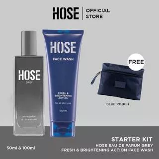 HOSE Eau De Parfum Grey & Brightening Action Face Wash Starter Kit - FREE POUCH