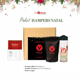 Teh Villa, Paket Hampers (1 Premium Black Tea + 1 Tumbler Keong Mas)
