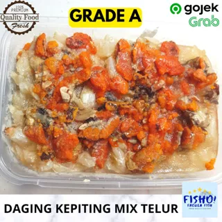 Daging Kepiting Kupas Mix Telur Kepiting | Daging Kepiting Mix Telur Fresh Frozen