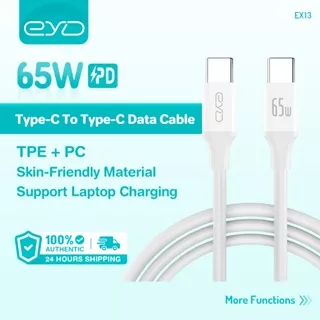 EYD EX13 Kabel Data Type-C to Type-C PD 65W 5A Super Fast Charging 1.2M TPE Kabel Converters Mobile Cables