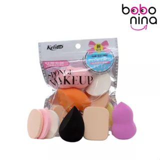 Ninabobo MS005 Spons Make Up 1 Set Isi 6 Pcs Beauty Blender Sponge Powder Puff Foundation Makeup Puff Wajah