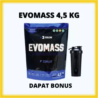 Evolene Evomass Coklat Hazelnut 4500gr/20x serving + Free Shaker - Penambah massa otot - Suplemen fitness - Pembentuk otot - Kaya Nutrisi - Surplus kalori - Minuman susu workout - Susu penambah berat badan - Mass Gainer - Evolen Evolin Evoline