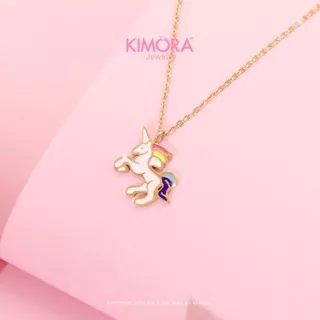 Kimora - Kalung Titanium Wanita Unicorn Gold Plated 18k Klt358