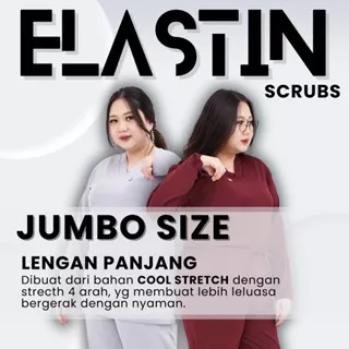 ELASTIN JUMBO Scrubs / Baju OK / Baju Jaga Lengan PANJANG (The Prime Scrubs By DOCHS MEDIC)