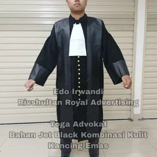 Toga Advokat Pengacara dan Toga Jaksa Bahan Jet Black Kombinasi Kulit Berkualitas