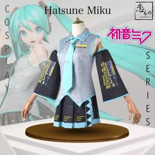 KOIMONO Hatsune Miku Vocaloid Default Costume Cosplay Set Include Wig + Shoes / Set Kostum Cosplay Vocaloid Hatsune Miku + Wig & Sepatu