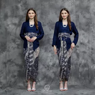 AIRA BATIK _ Clara One Set 5in1 | Kebaya, Rok Lilit, Obi Belt, Kalung & Bandana | Batik Viscose | Batik Kebaya Kutubaru Viscose | Kutu Baru