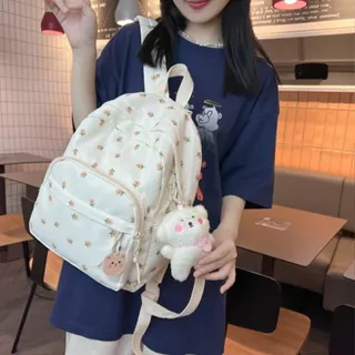 Mismi Wales Bag Tas Ransel Wanita Korea Little Flower School Backpack Perempuan Stylish - 20W