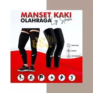 Stoking kaki isi 2pcs manset kaki hitam panjang leg sleeve kaki murah kaos kaki olahraga legsleeve black sport deker kaki badminton voli basket sepak bola