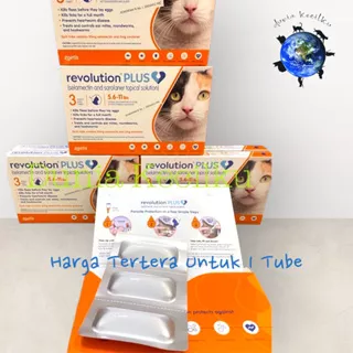 Revolution Plus Orange 0.5ml Obat Kutu Kucing dan Cacing Untuk Berat Badan 2,5 - 5kg