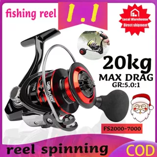 reel pancing logam penuh reel spinning mesin mancing casting fishing reel profesional 12kg FS2000-7000 fishing reel