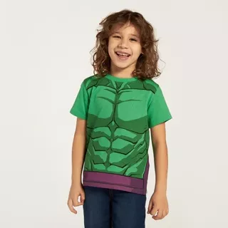 Babyshop Hulk Print Crew Neck T-Shirt With Short Sleeves