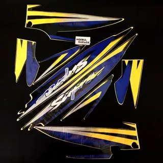 Stiker Supra Astrea 2001 Striping HONDA IMI BIRU KUNING SILVER