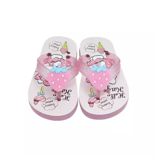 Sendal Jepit Karet Anak Girls Hello Kitty Lampu Balmoral Kids HK-ALL08