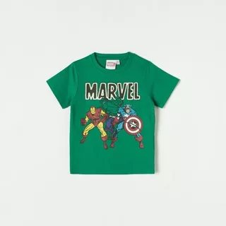 Babyshop Avengers Print Crew Neck T-Shirt With Short Sleeves