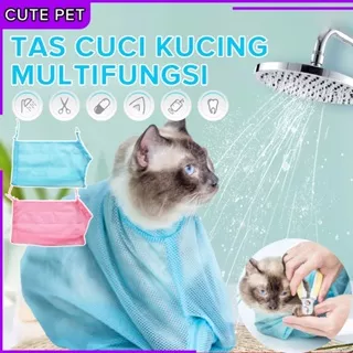 Tas Kantong Jaring Kucing Grooming Bag Kucing Kucing Kantong Mandi Tas Cat Bath Bag