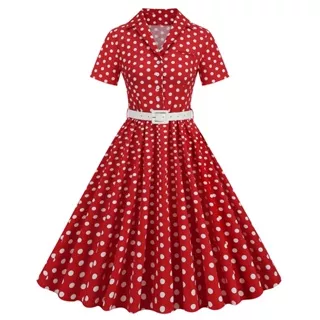 Hepburn temperament retro foreign style Hong Kong style 50s girl performance big swing dress