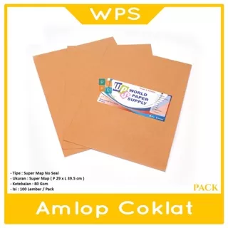 WPS - Amplop Coklat Ukuran Super Map No Seal - Pack