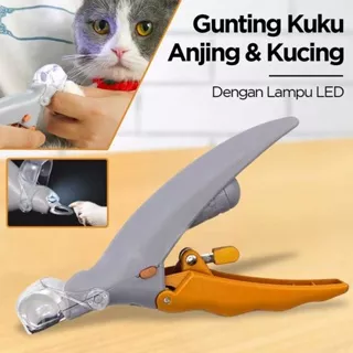 Gunting Kuku Anjing Kucing LED Pet Nail Toe Claw Gray Orange