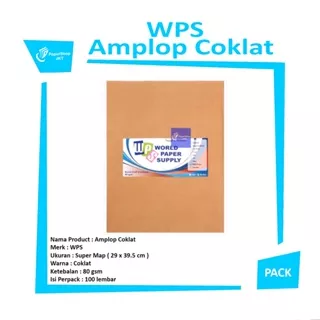 WPS - Amplop Coklat Ukuran Super Map Non Seal -Pack