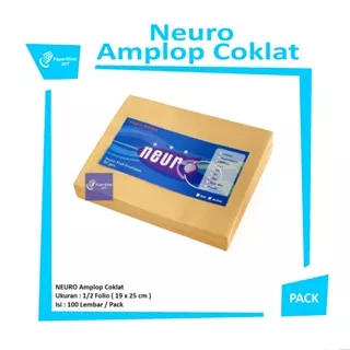 Neuro - Amplop Coklat 1/2 Folio - Non Seal ( 19 x 25 cm ) - Pack