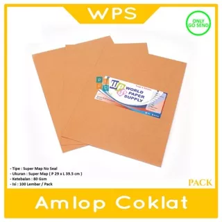 WPS - Amplop Coklat Ukuran Super Map ( 29 x 39,5 cm ) No Seal - Pack