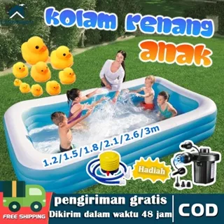 kolam renang anak jumbo 3 meter/3 Rings Thick rubber inflatable swimming pool/Kolam renang karet yang menebal/kolam renang anak jumbo 3 rings/kolam renang anak ukuran jumbo inflatable pool